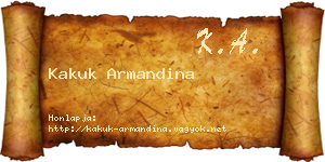 Kakuk Armandina névjegykártya